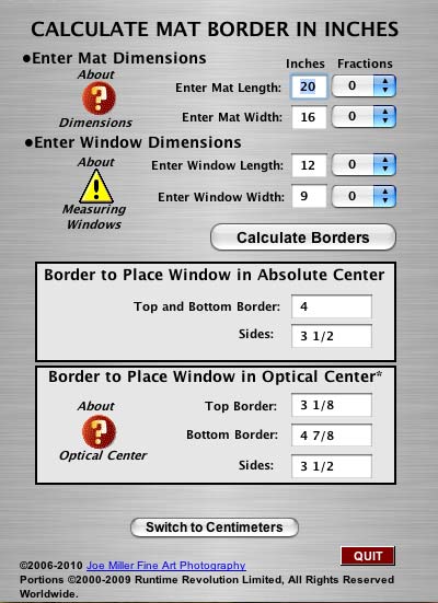 BorderCalc Screenshot