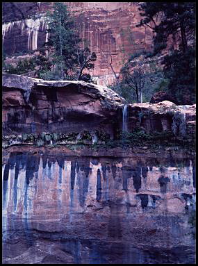 Mottled Cliff and Falls, Zion Canyon National Park